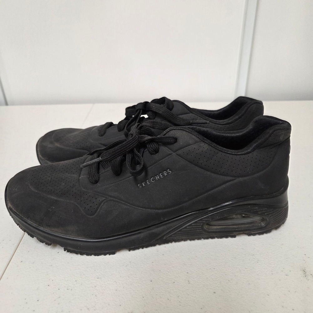 Skechers Work Uno SR Black Slip Resistant Work Shoes Womens 11 108021 EH SRO